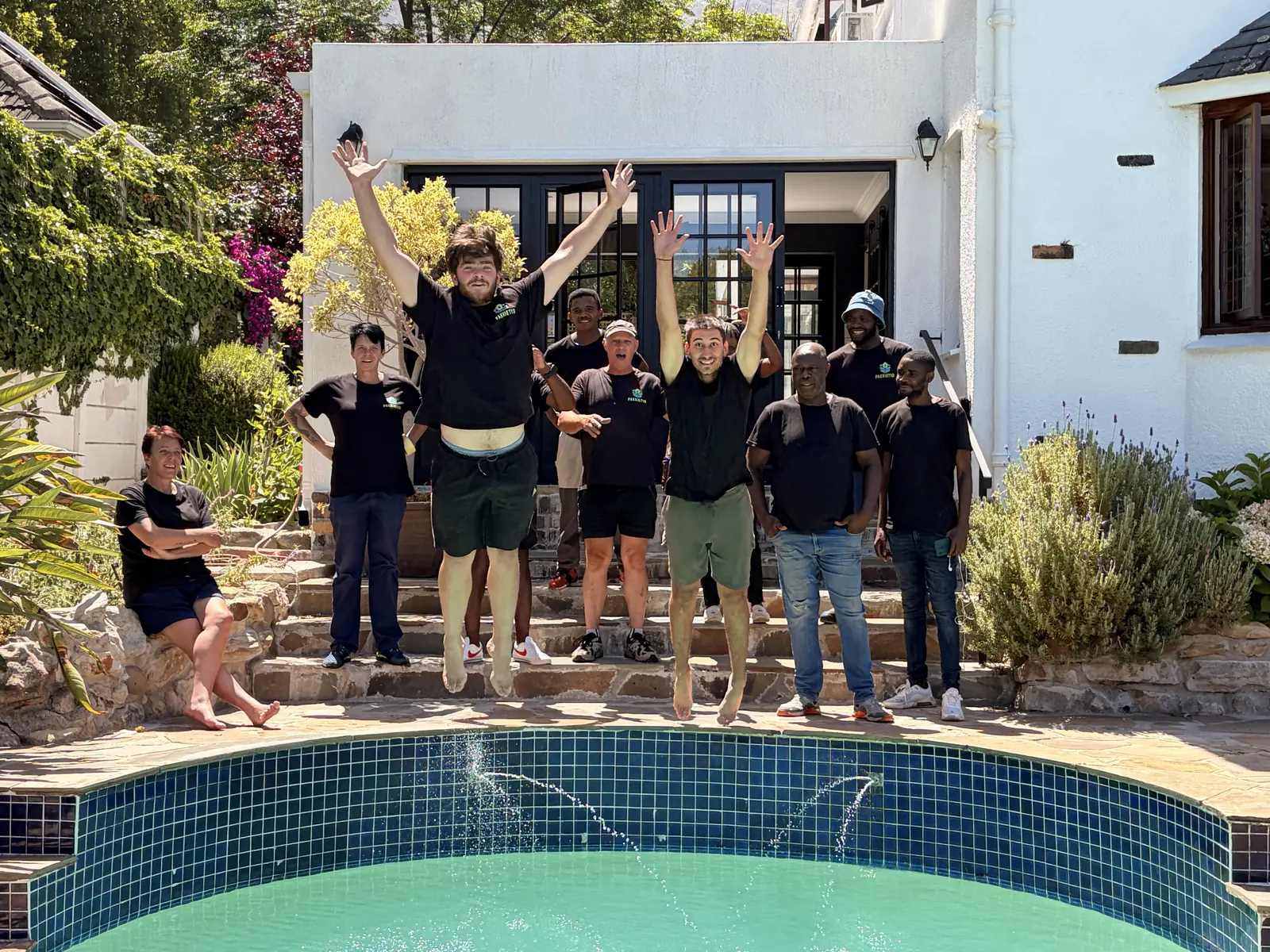 The team celebrating after a hard days work!